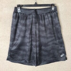 Asics Shorts Mens Large Black Camo Hexagon Print Athletic Training Gym Sport